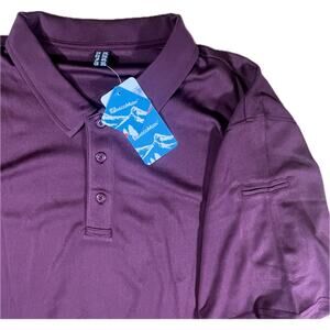 NWT Magcomsen Purple Polo Shirt Short Sleeve Classic Fit Golf Casual Men Size XL